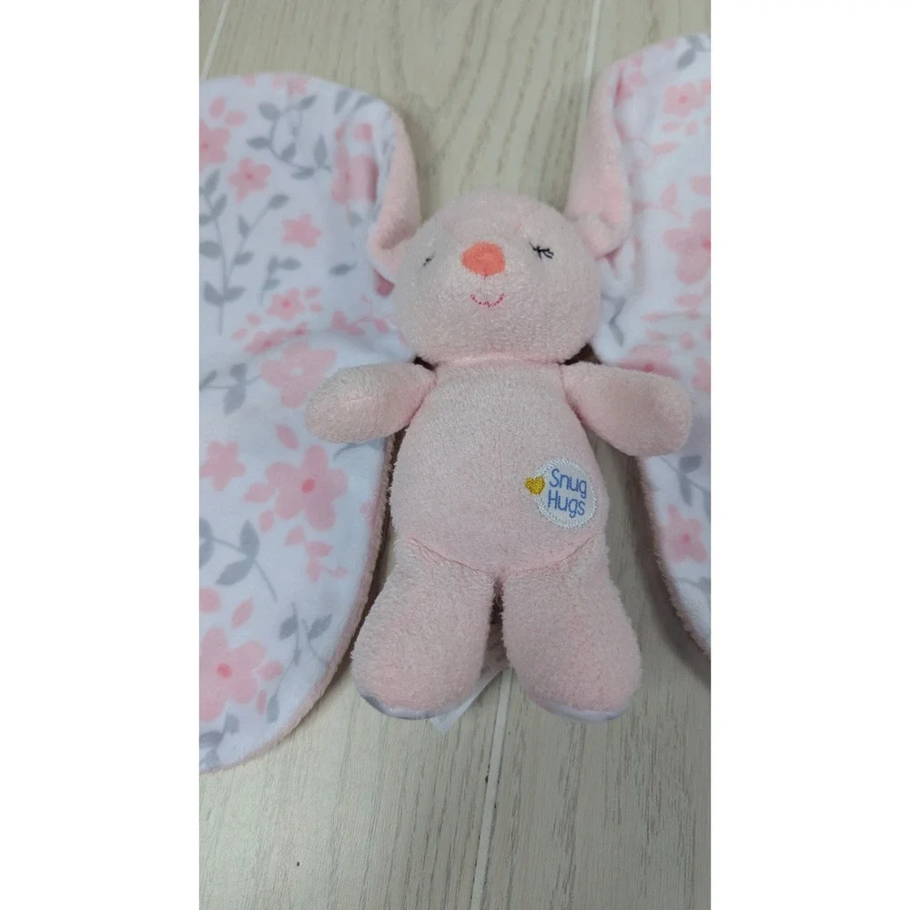Kids Preferred Snug Hugs Pink Floral Bunny Rabbit Plush Security Blanket Lovey